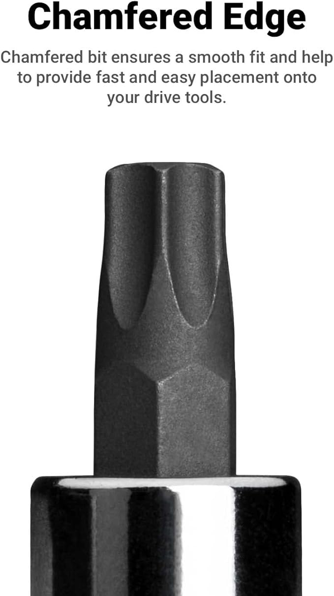 Capri Tools CP30004 30004 S2 Star Torx And External Socket Bit Set 35-Piece, Silver