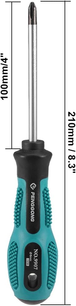 uxcell #2 Phillips Screwdriver 4 Inch Round Shaft Non Slip Comfortable Handle
