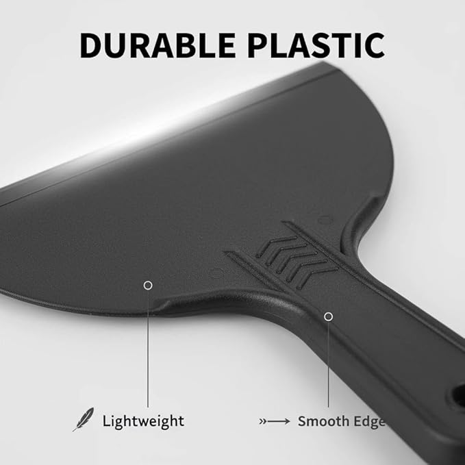 6-Pack Plastic Putty Knife Set, Non-Scratch Scraper & Spackle Spreader with Comfort Grip for Wall Repair, Patching, and Easy Clean up