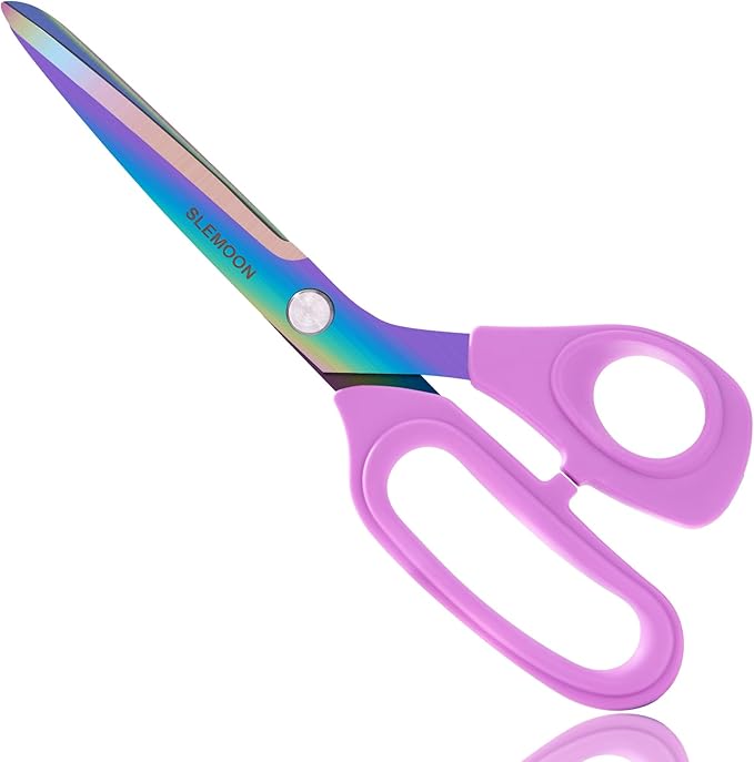 10-Inch Scissors All Purpose - Sharp and Colorful Blades,Fabric, Leather, Craft Scissors with Soft Comfort Grip, Light Purple,Gift Idea for Sewing, Crafting, Office, Home