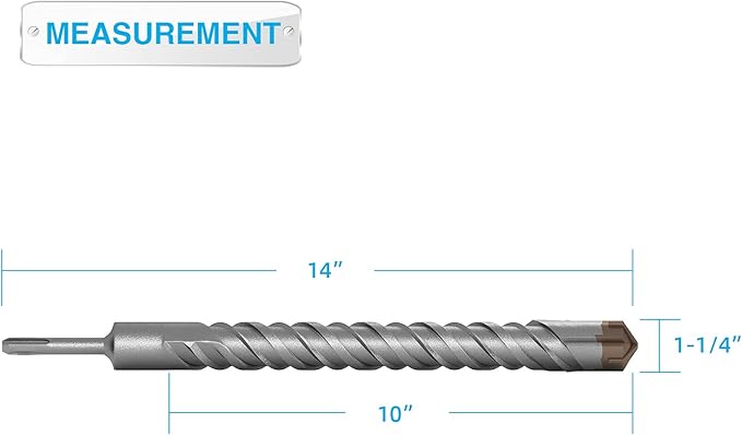 Patio 1-1/4?쇺?SDS Plus Hammer Drill Bit for Rotary Masonry Hammer Concrete Cement Surface