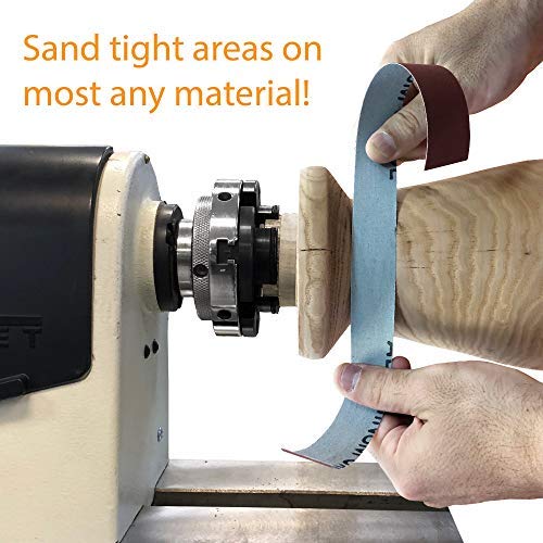 Steel Dispenser with Multi-Roll Assorted Abrasive Rolls for Wood Turners, Wood, Metal Workers, Automotive Body Work in Assorted Grits 150, 240, 320, 400 and 600 Grit Rolls