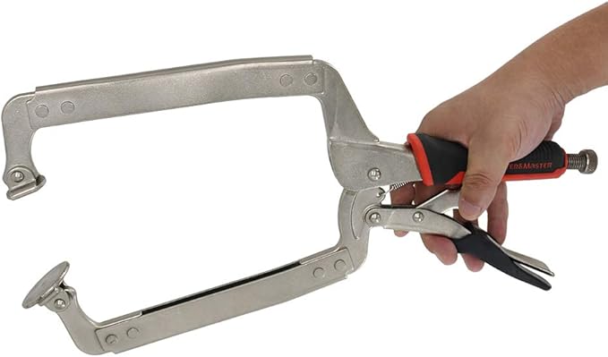 Monster & Master 18" C-clamp Locking Pliers with Swivel Pads, Heavy Duty C Clamp, Welding and Pocket Hole Joinery, 2-Piece
