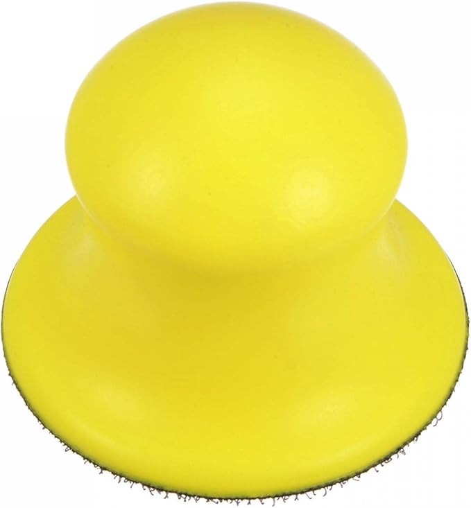 uxcell Hook and Loop Hand Sanding Block 3 Inch Round Detail Sanding Disc PU Foam Backing Plate Manual Sander for Detailing Polishing