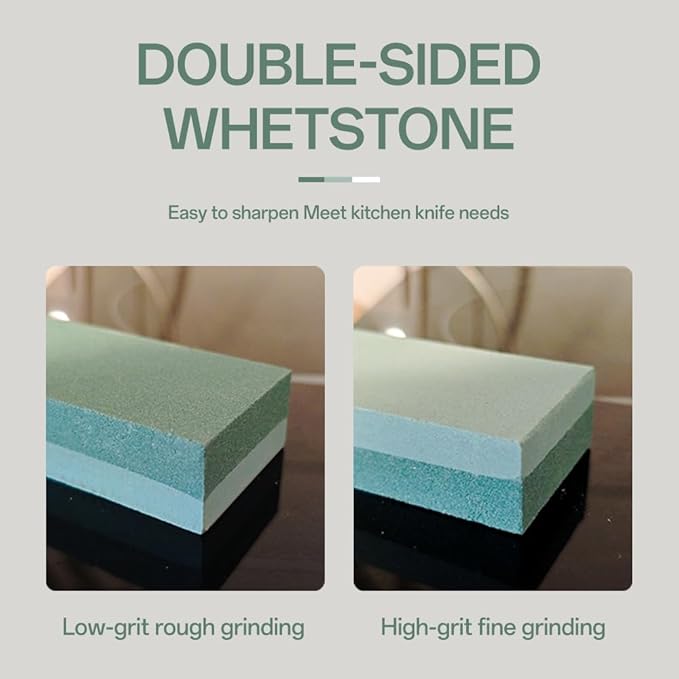 YKLP Knife Sharpening Stone,Whetstone Set Kitchen Knife Sharpener Stone 2 Side 180/320 Grit,Wet Stones for Sharpening Chisel Blades, Knives, Scissor Blades