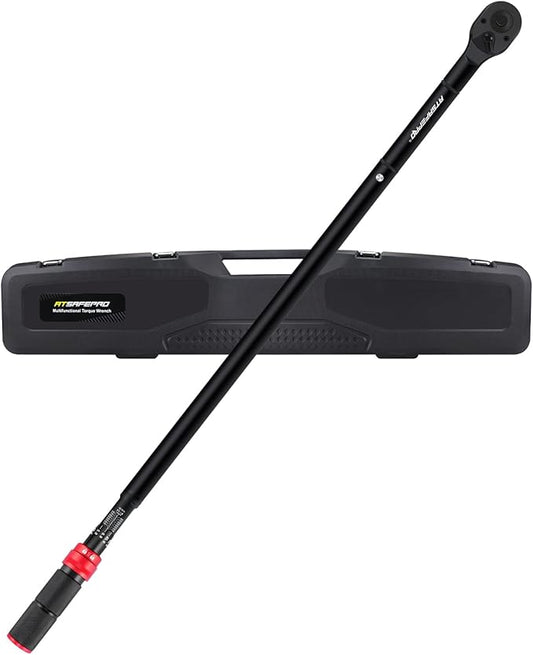 Atsafepro 3/4 Torque Wrench 100-850 Ft-Lb -짹3% Accuracy, 47.3" Long Handle, 48-Tooth Reversible Ratchet, Cr-V Steel, Dual Scale,3/4" Drive Click Heavy Duty Torque Wrench for Industrial, Truck, Turbine