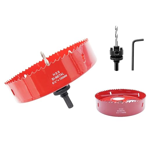 159mm Hole Saw,LAIWEI Heavy Duty Mandrel Hole Cutter for Drilling Wood, Aluminum Profile, PVC and Other Materials(6-1/4")