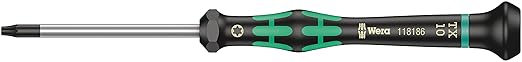 Wera 05118186001 Kraftform Micro 2067 Torx HF Electronics Precision Screwdriver, TX10 Head, 60mm Blade Length