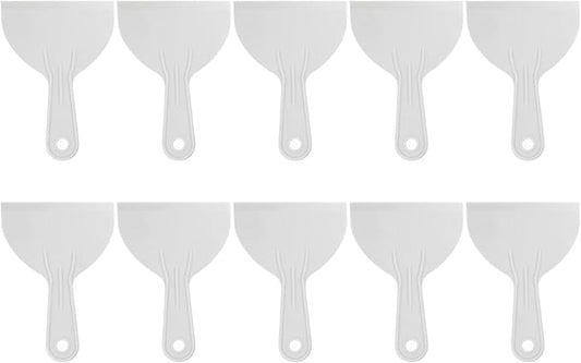 HARFINGTON 10pcs Putty Scraper 4.9" Width 1.7mm Thin Flexible Plastic Putty Knives for Taping Drywall Spreading Painting Wall Scratching Gray