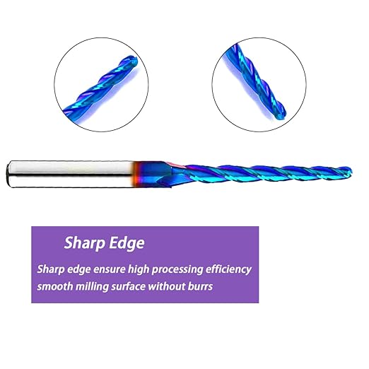 1 Degree Tapered Ball Nose CNC Router Bits End Mills Solid Carbide Spiral Up Cut 2D&3D Carving bits 1/4 Inch Shank with 1/8 Diameter Overall Length 3 Inch SQ333