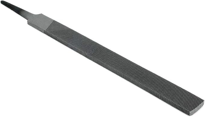 Benchmark Abrasives 6" Bastard Cut Long Flat File, Hardened Steel File, for Filing Metal, Sharpening Tools, Copper, Plastic, Hardwood, Metalworking Woodworking (6")