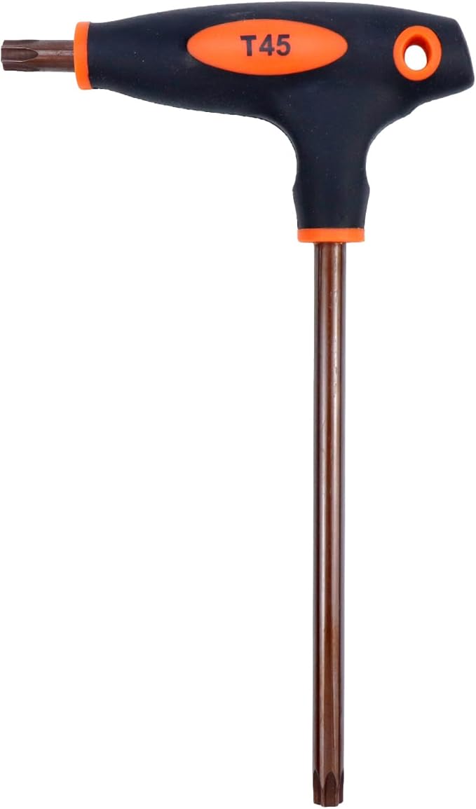 Antrader T45 Torx Screwdriver,Anti Tamper Proof Torx Key,S2 Steel T-Handle Dual End Wrench-1Pcs