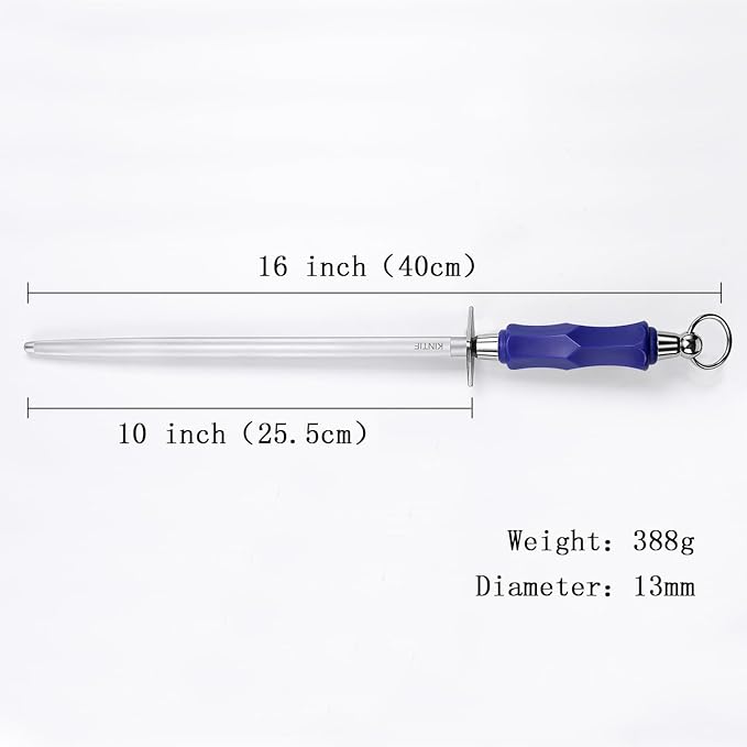 Honing Steel 10 inch Professional Knife Sharpener Honing Rod, Fine Lines, High Carbon Steel, High hardness, Knife Sharpening Steel