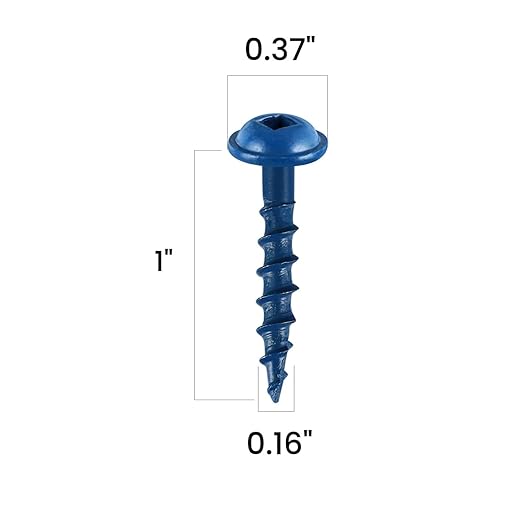 Pocket Hole Screws 1 Inch, 300Pcs, Anti-Rust Blue Coated Pocket Screws #8 x 1, Exterior Wood Screws, Coarse Thread, Washer Head Square Drive, Self-Tapping Tip, with Drive Bit