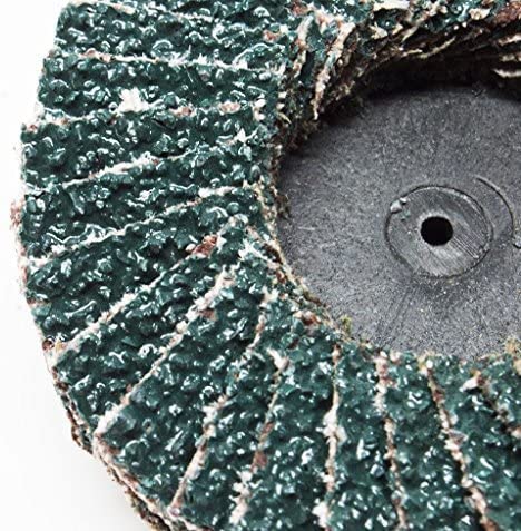 Benchmark Abrasives 2" Quick Change Zirconia Flap Disc Grinding Wheel with Male R-Type Back Design - Cleaning Finishing Deburring of Irregular Surfaces - for Die Grinder & More (10 Pack), 80 Grit