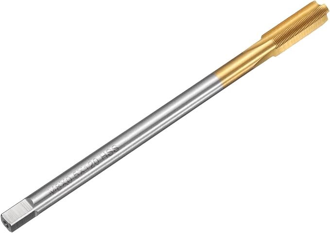uxcell Metric Thread Tap M8 x 0.5 H2 120mm Straight Flute Screw Thread Milling Machine Taps Threading Tapping Repair Tool