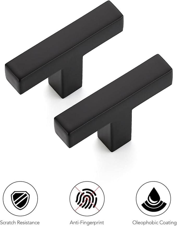 Ravinte 25 Pack Solid Single Hole Slim Square Bar Drawer Handles Kitchen Cabinet Handles Black Drawer Pulls Kitchen Cabinet Hardware Kitchen Handles Matte Black Cabinet Pulls