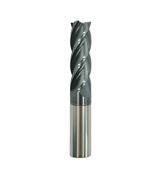 58 Carbide Square End Mill, HRC 45 Deg Single End 4 Flute AlTiN ating Mill Bits (58),Silver