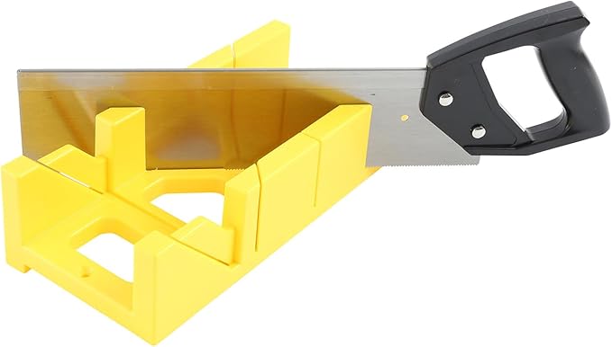 GreatNeck BSB14 Mitre Box and Saw Set, 12 Inch Mitre Box with 14 Inch Back Saw, Precision Cuts for Trim and Molding, Woodworking and Beveled Corner Cuts