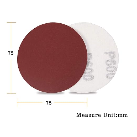 SPEEDWOX Hook and Loop Sanding Discs 100pcs 3 Inch 600 Grit Sandpaper for Wood Drill Grinder Rotary Tools No Hole
