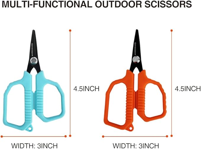 BasicGear Fishing Multi-Tool Scissors ??Titanium-Coated, Stainless Steel, Multi-Tool Cutter with Hook Adjuster, Screwdriver, Bottle Opener, Sheath & Non-Slip Grip for Saltwater or Freshwater Use