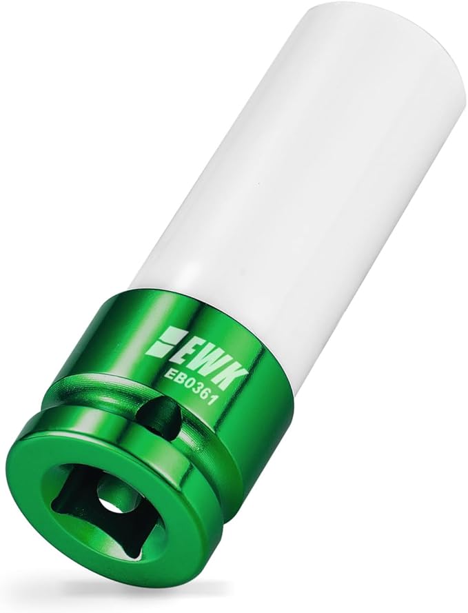 EWK 1/2" Drive 22mm Lug Nut Socket, 22mm Impact Socket, Non-Marring Protective Sleeve Prevents Damage to Custom Rims