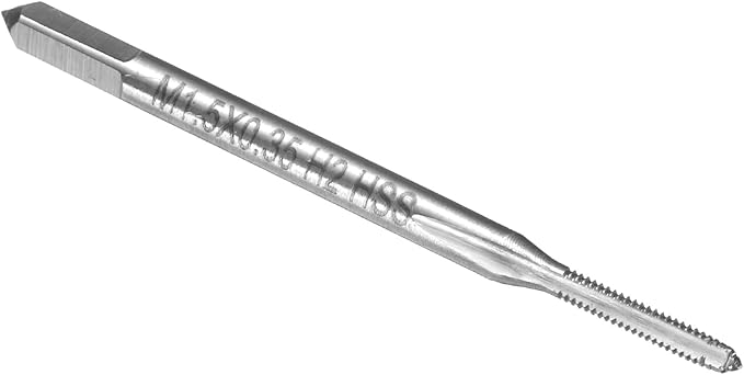 uxcell Hand Plug Tap M1.5 x 0.35 H2 Metric Thread Plug Style Taps Straight Flute Screw Tapping Threading Tool High Speed Steel HSS6542
