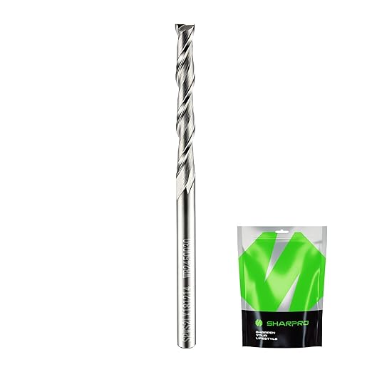 1/8 Upcut CNC Bit, 1/8 Inch Router Bit , Spiral Upcut Router Bits, 1'' CL. 2-1/4'' OVL. Carbide Upcut CNC Router Bits, Ideal for Wood Inlay, Plunge Plastic