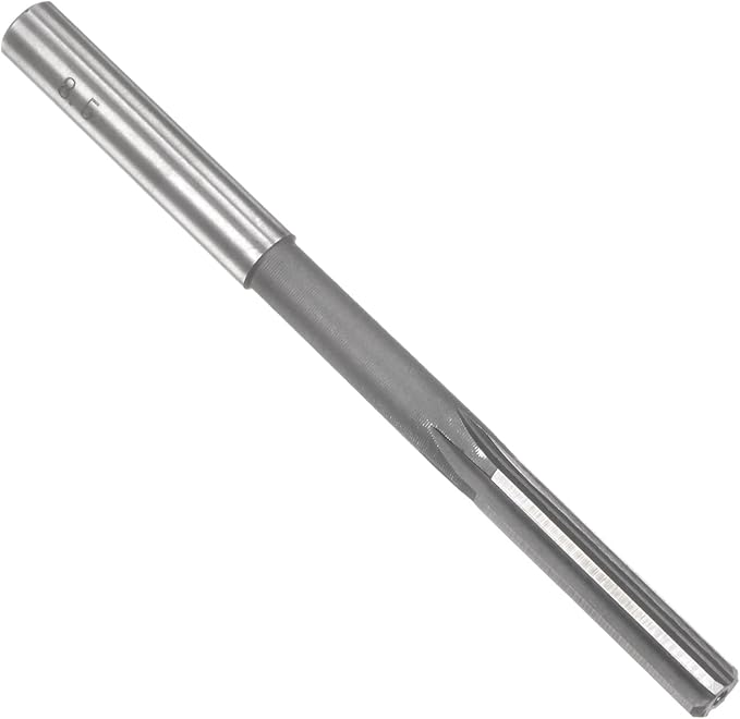 uxcell Chucking Reamer 8.5mm, H7 HSS Lathe Machine Reamer 6 Straight Flutes, Round Shank Milling Cutting Tool, Metric Reaming Drill Bit for Stainless Steel Metal Hole