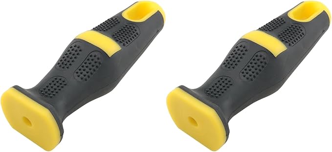 ZCZQC 2PCS Rubber File Tool Special Handle 8 inch Round Hole Ergonomic Rubber File Handle for File Cutting or Grinding Tools Rectangular Hole Black