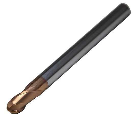 1mm Mill Dia 2Flutes 65HRC Standard Long Flute Solid Carbide Ball Nose Coated End Mill Metric CNC Router Bits Cutter Tool for Hardened Steels