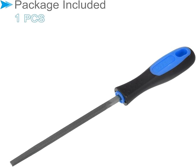 Square File, | 6 Inch File Length |, High Carbon Steel Double Cut File Hand Rasp with Anti-Slip Grip Handle - (Applications: for Shaping Metal Wood Plastic), 1-Piece