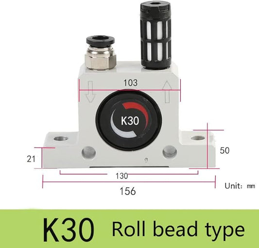 K 3/8'' K32 Thread Pneumatic Vibrator Power Concrete Vibrator Ball Type Aluminum Alloy Air Turbine Oscillator with Silencer