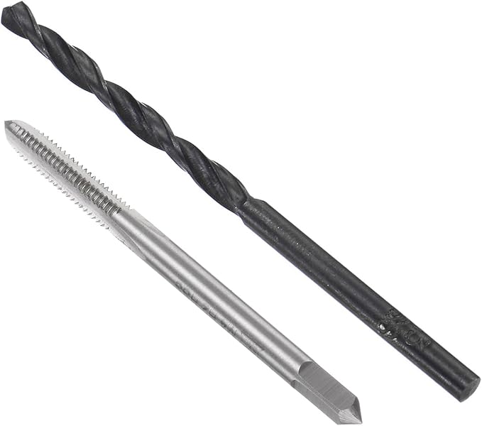 uxcell Metric Tap and Drill Bit Set, M4 x 0.7 Thread Tap & 3.3mm Black Oxide Twist Drill Bit, Straight Flute Tap Tapping Threading Repair Tool Kit