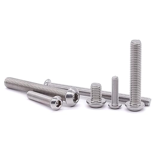 1/4-20 x 2-1/2" Button Head Socket Cap Bolts Screws, 304 Stainless Steel 18-8, Allen Hex Drive, Bright Finish, Fully Machine Thread, Pack of 15