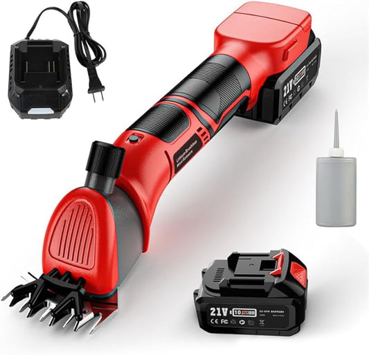 Sheep Shears, 20V Horse Clippers Cordless, 2x4.0Ah Batteries Brushless Clippers, Heavy Duty Electric Shears, Horse Grooming Kit for Thick Coat