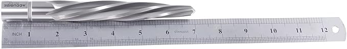 Accusize Industrial Tools 3/4'' H.S.S. Aligning Reamer with 3/4'' / 0.75'' Weldon Shank, Spiral Flute, 0521-0034
