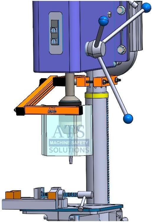 ATS Safety, Drill Press Guard, Part # DPG-ES1 fits Machines with Column Diameters of 2.0-4.0 inches, Safety Accessories Made in USA