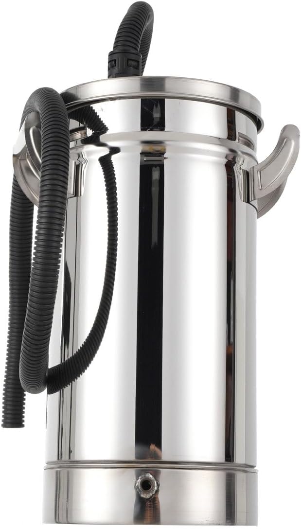 ECUTEE 8L Stainless Steel Fluidized Powder Hopper for Coating Machine 304 Fluidized Powder Bucket, Diameter 20 cm Fluidized Hopper Cup for Coating Machine