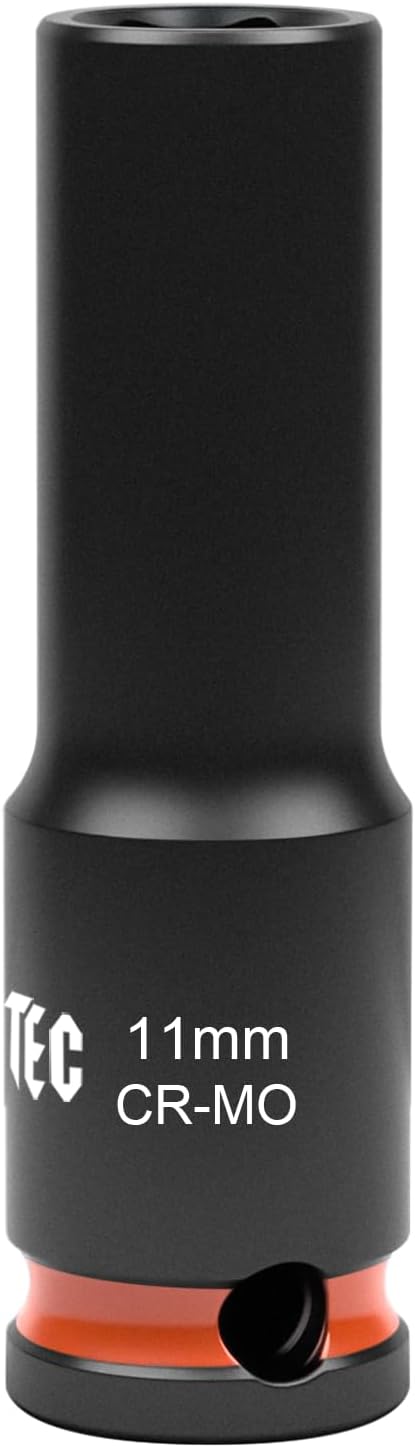 6-Point Deep Impact Socket, 3/8-Inch Drive 11mm Socket, Cr-Mo,Automotive, Truck Maintenance, Heavy Equipment Repair
