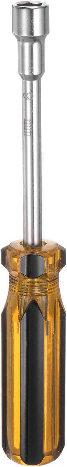 HARFINGTON Metric Hex Nut Screwdriver 9mm Carbon Steel Ergonomic PVC Grip Non-Magnetic Socket Wrench Screwdriver Hand Tool for Automotive Maintenance Home Improvement.