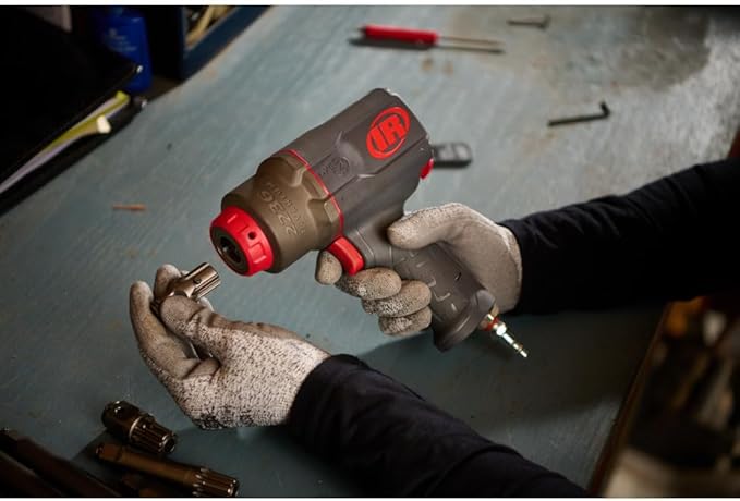 Ingersoll Rand 2236QTIMAX-2 DXS2 1/2" Air Impact Wrench, 2" Extended Anvil, Quiet, 1500 ft-lb Torque, Titanium Hammercase, Friction Ring Retainer, Pistol, Interchangeable Anvil, Multi-functional Tool