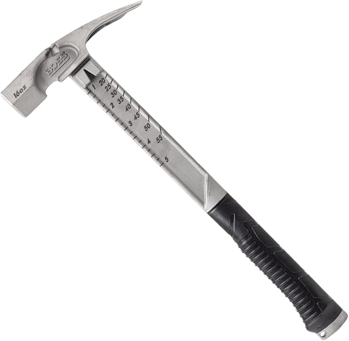Boss Hammer 16 oz. Pro Plus Titanium Hammer - Ti64 Construction Grade, New Side Nail Extractor, 20% Thicker Handle, 1/4" Tether Hole, Milled Face - Made in the USA - BHPPS16TIM