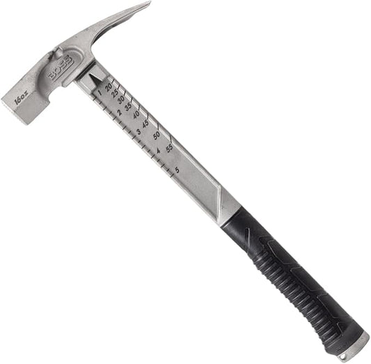 Boss Hammer 16 oz. Pro Plus Titanium Hammer - Ti64 Construction Grade, New Side Nail Extractor, 20% Thicker Handle, 1/4" Tether Hole, Milled Face - Made in the USA - BHPPS16TIM