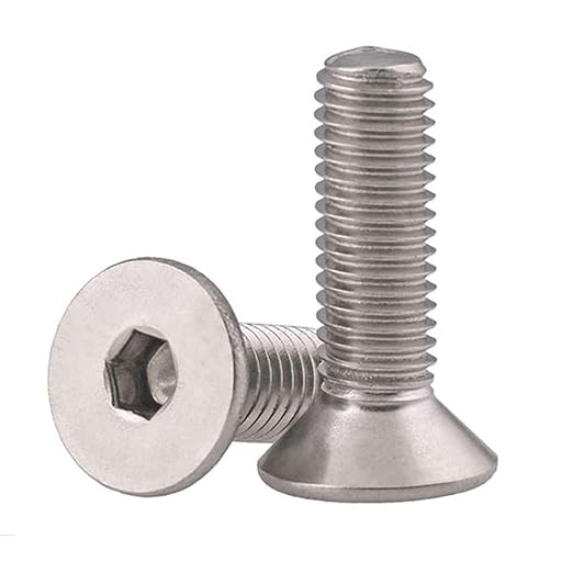 MewuDecor 1/4-20 x 1-1/2" Flat Head Socket Cap Screws Countersunk Bolts, Stainless Steel 18-8 (304), Bright Finish, DIN 7991, Full Thread, Allen Socket Drive, 30 PCS