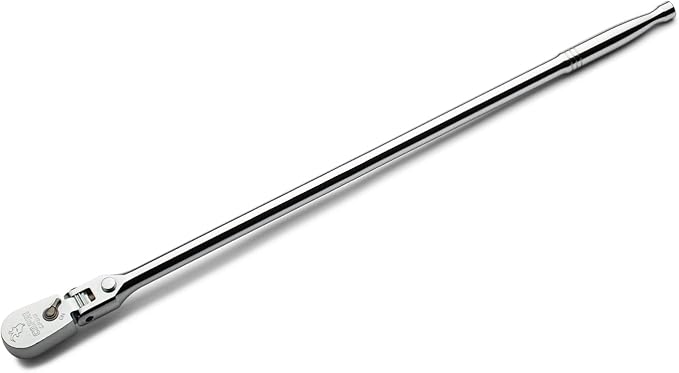 Capri Tools 1/2 in. Drive Fine 90-Tooth Locking Flex-Head Ratchet, Extra Long Chrome Handle