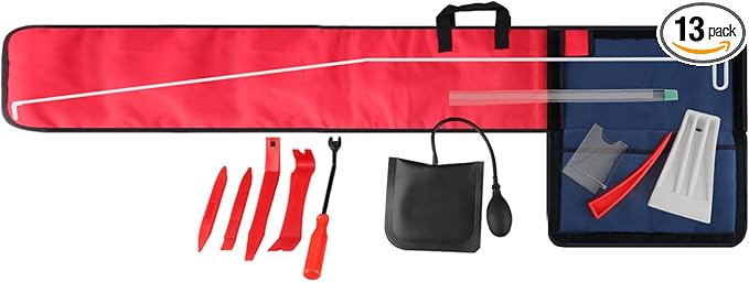 Emphira 55 inch Long Reach Tools Kit, with J-Hook,Air Wedge Pump,Non-Marring Wedge,Trim Removal Tool and Carry Bag -13 Pack