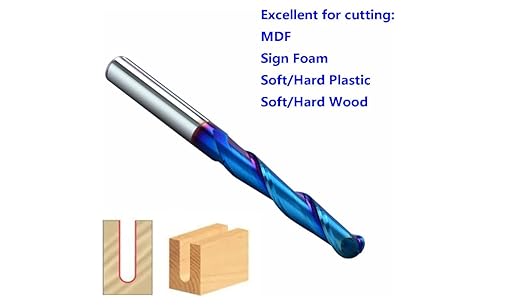 STQ336 Ballnose Upcut CNC Spiral Router Bit 1/4" Shank 2D & 3D Carving 3.6 2.4 0.1 Deg Tapered End Mill 1/4 Cutting Dia 1/8 Cutting Dia 1/16 Cutting Dia