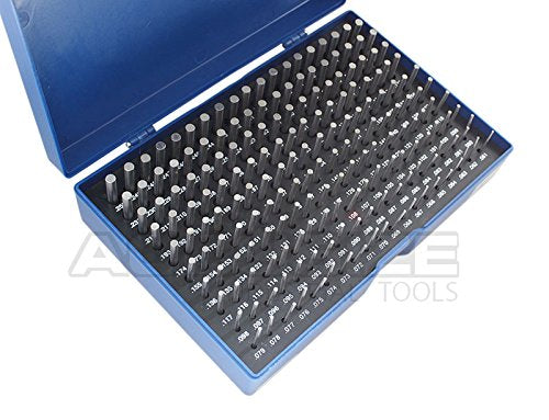 Accusize Industrial Tools 0.061'' to 0.250'' Minus Class Zz Pin Gauge Set, 2'' Overall Length, 190 Pcs/Set, M1(-)