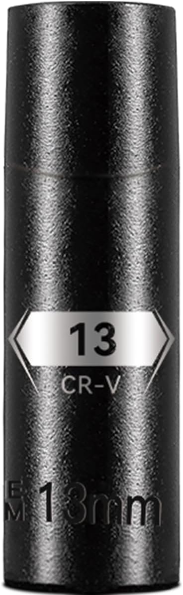 BLACKROBOT 1/2 Inch Drive 6-Point Deep Socket, 13mm Deep Impact Socket, CR-V Steel